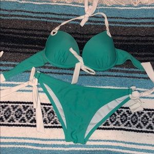 Teal and White Bikini Small 💙💚